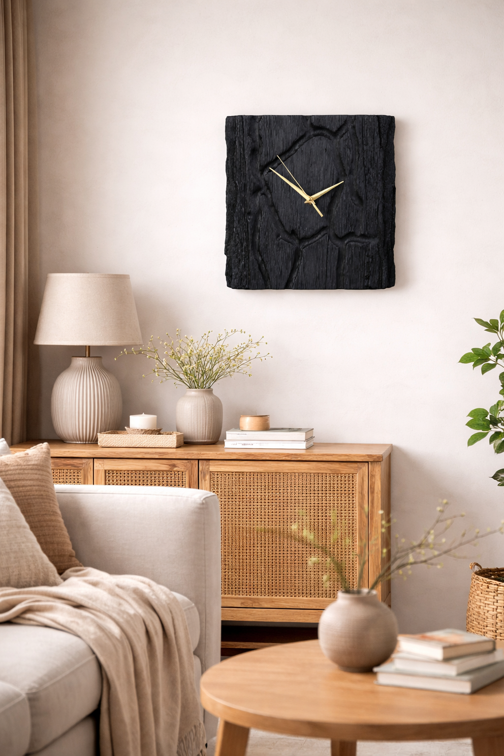 Charred Oak Clock — view 5