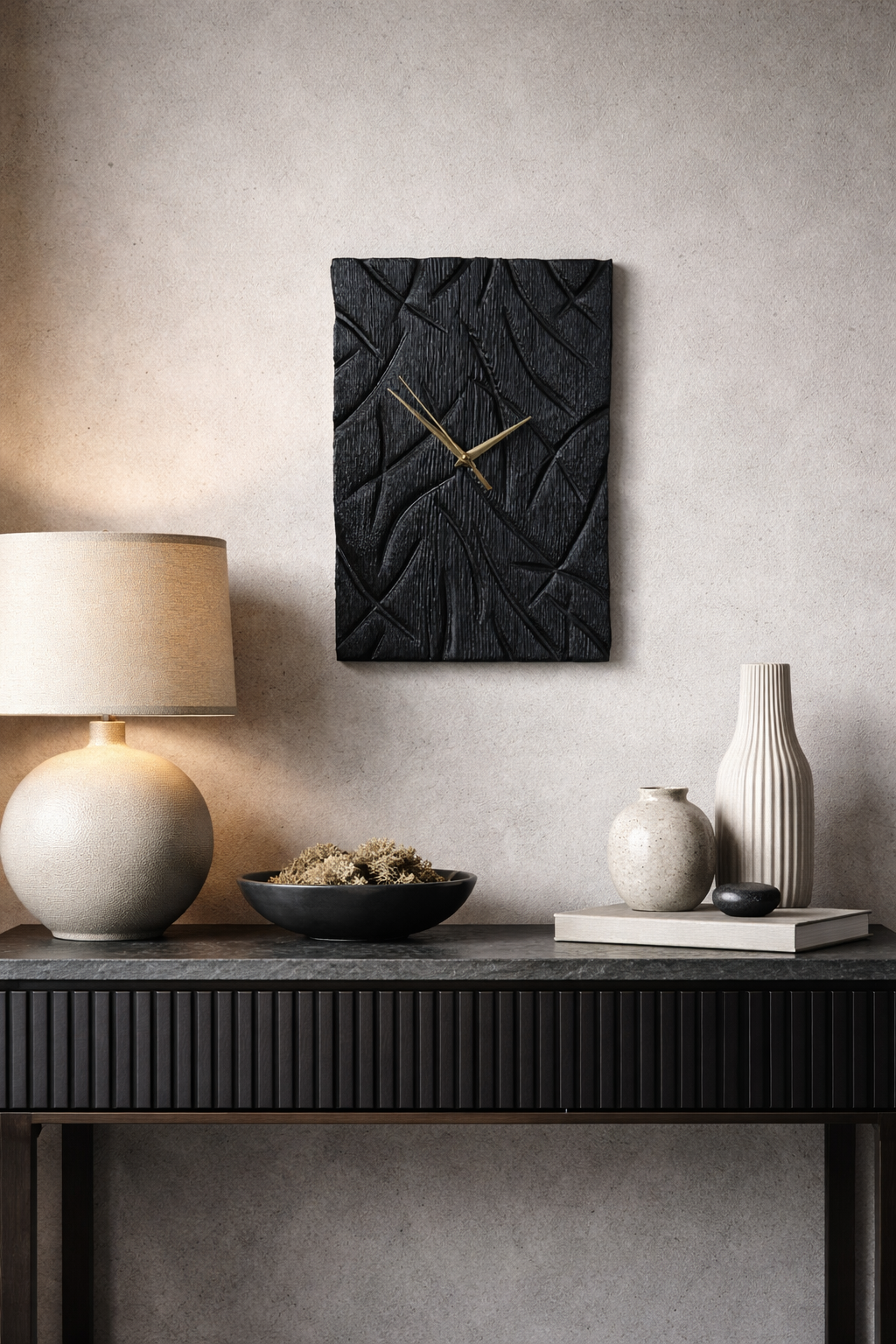 Charred Oak Clock — view 5